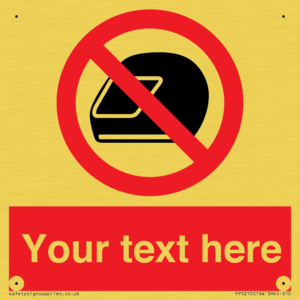 Custom No Motorcycle Helmets Sign